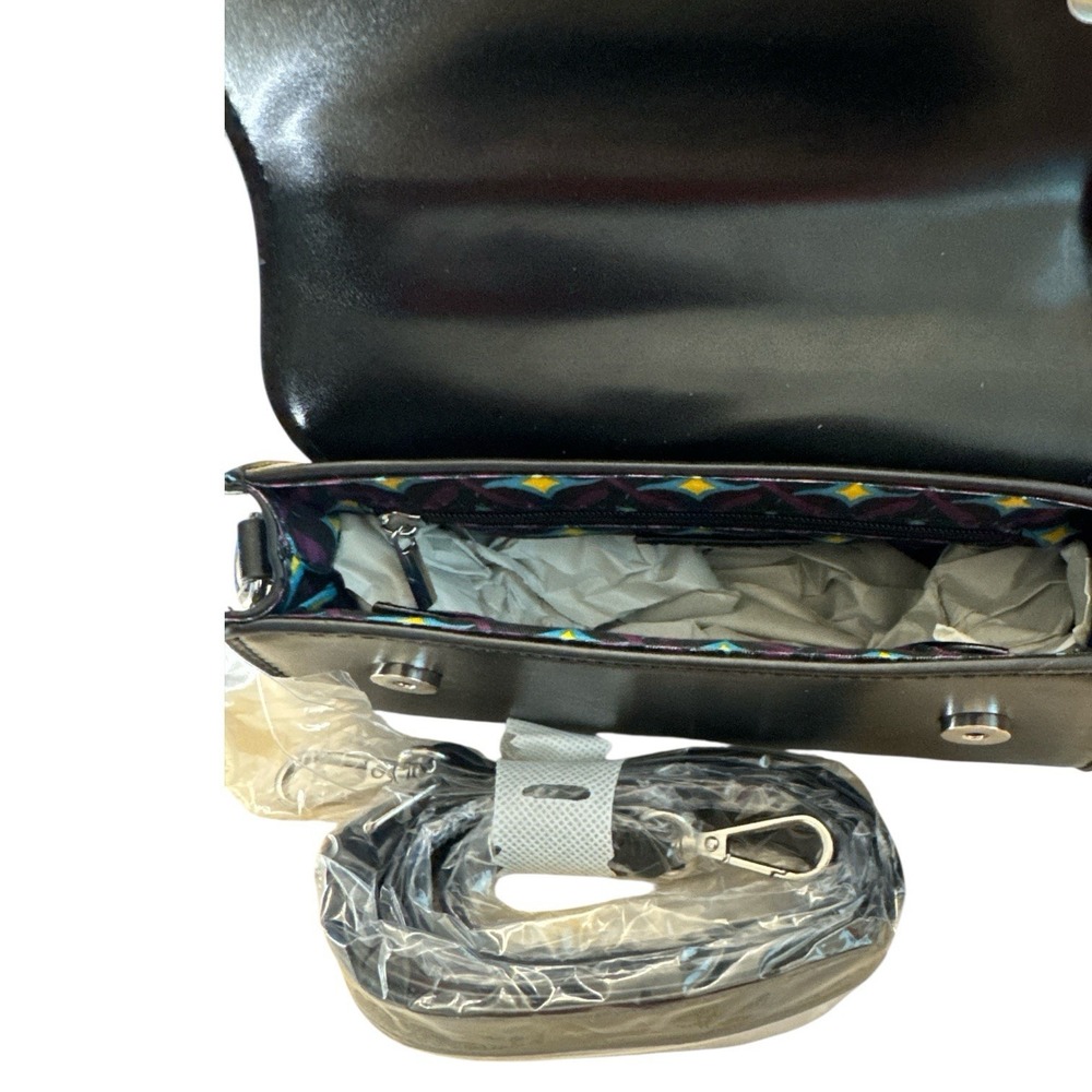 CXL‎ by Christian Lacroix Crossbody Bag Womens Black Line Matte Patent MSRP $88 - Picture 6 of 7